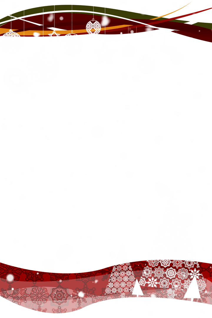 Festive Christmas Trees and Ornaments on Transparent Background