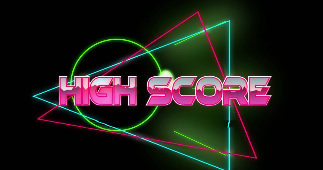 Retro High Score Celebration with Neon Lights
