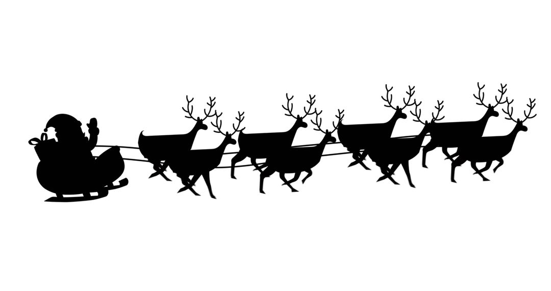 Santa Claus Silhouette on Sleigh Pulled by Reindeer - Free Images, Stock Photos and Pictures on Pikwizard.com