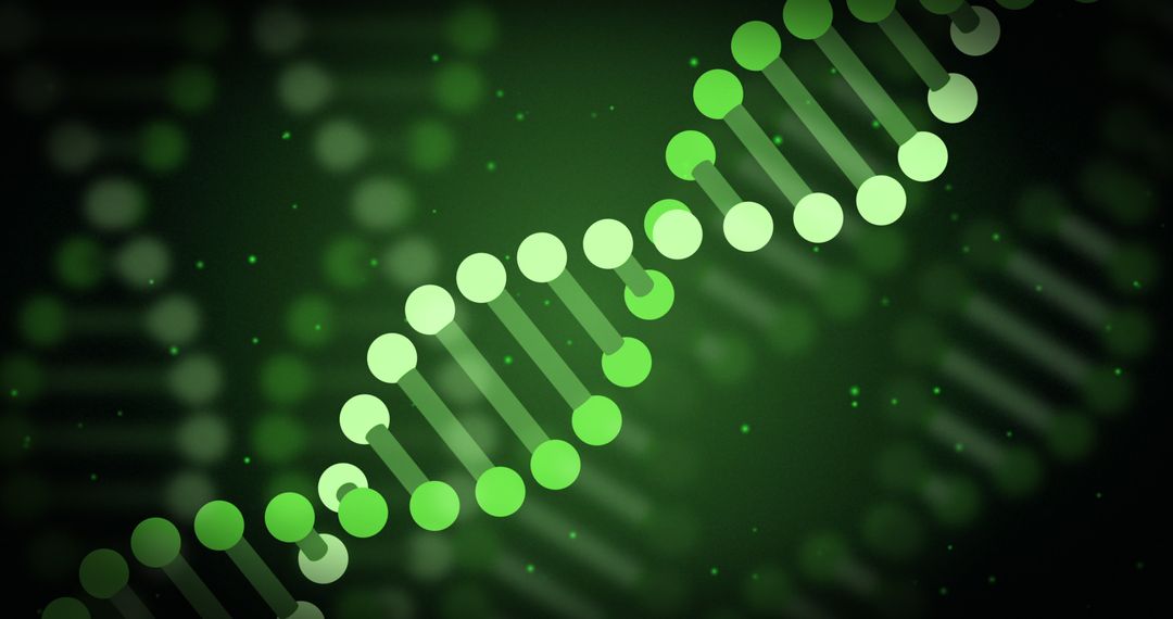 DNA Strand on Tech Background Illustrating Genetic Data
