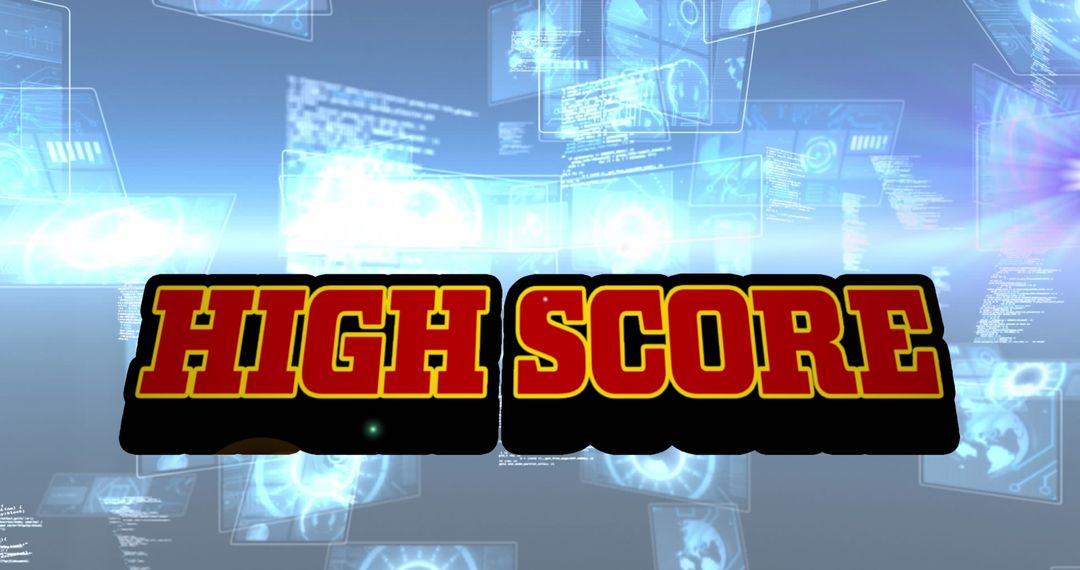 High Score Text Overlay on Virtual Data Interface