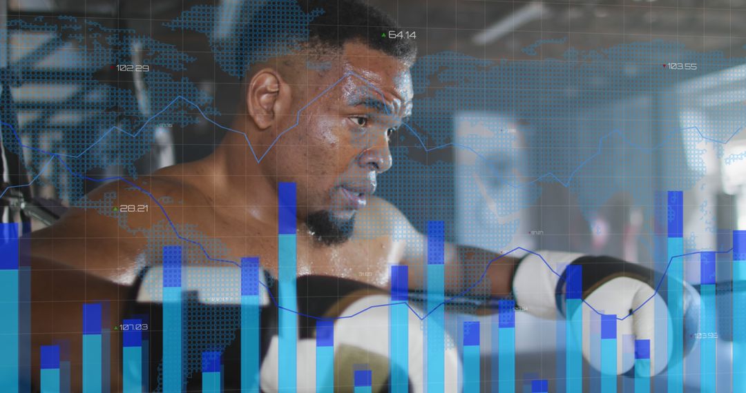 Motivated Boxer Training with Futuristic Data Overlay