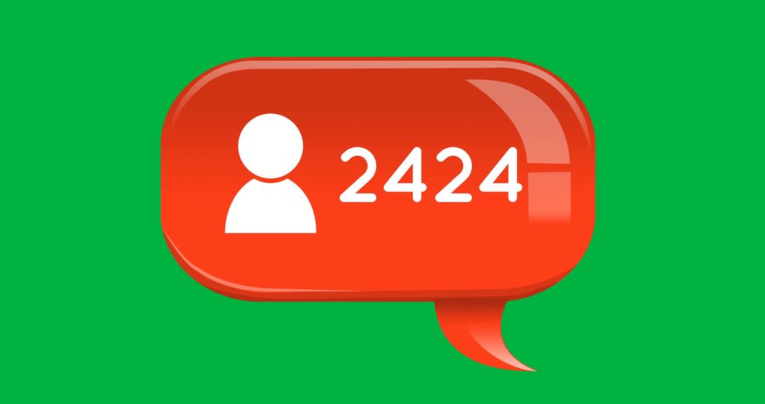 Social Media Notification with User Count on Green Background