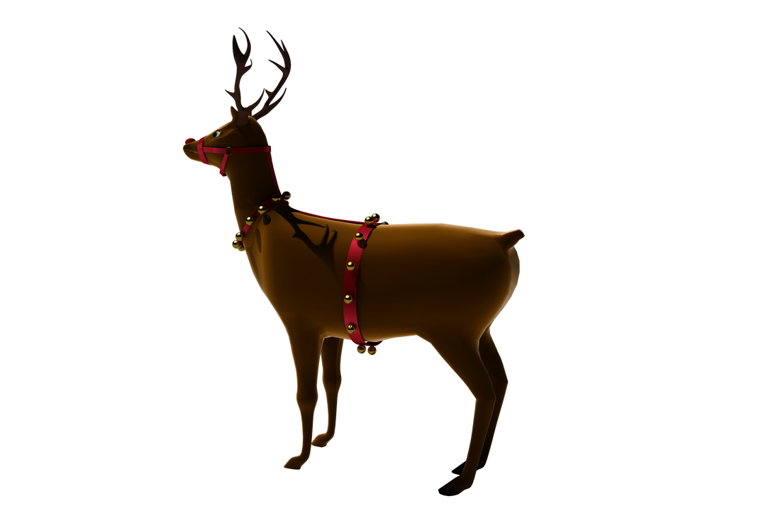 Transparent Christmas Reindeer with Holiday Harness and Bells - Download Free Stock Images Pikwizard.com