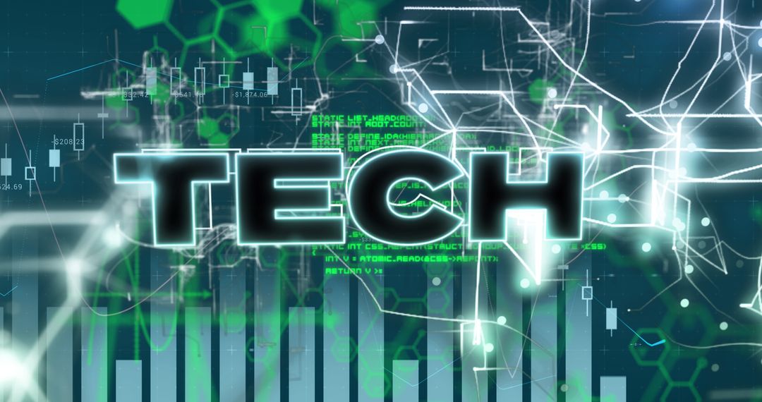 Digital Technology and Finance Concept with Illuminated Design