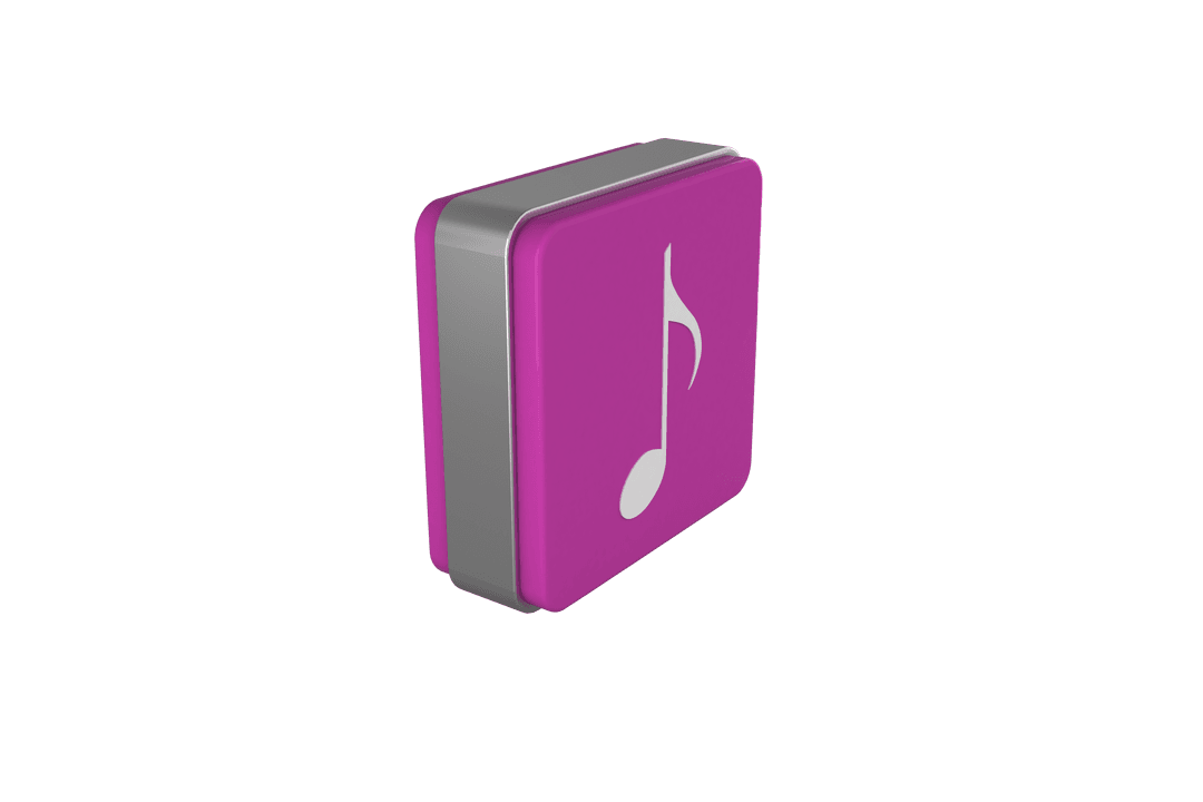 Purple Music Note Icon Transparent 3D Illustration