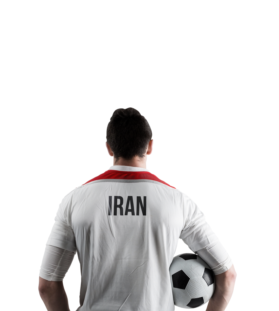 Transparent Man in Iran Football Jersey Holding Soccer Ball - Download Free Stock Images Pikwizard.com