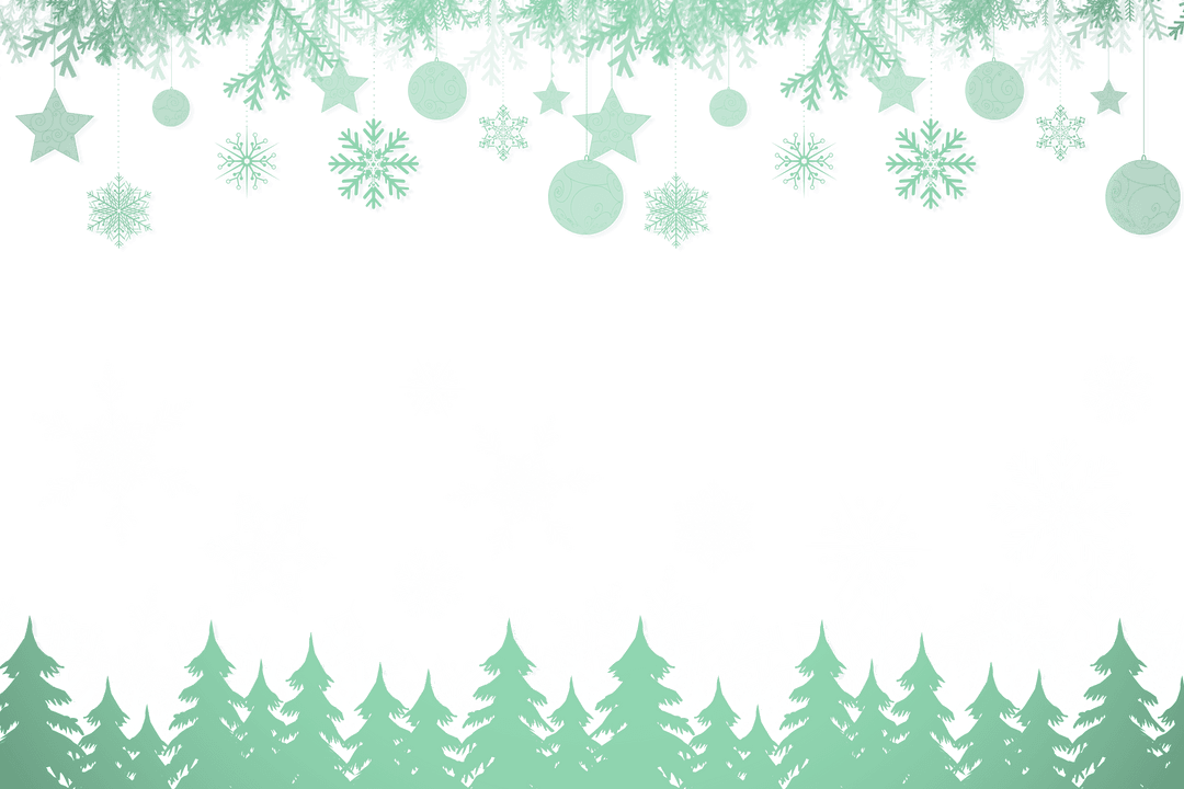 Transparent Christmas Trees and Snowflakes Festive Design