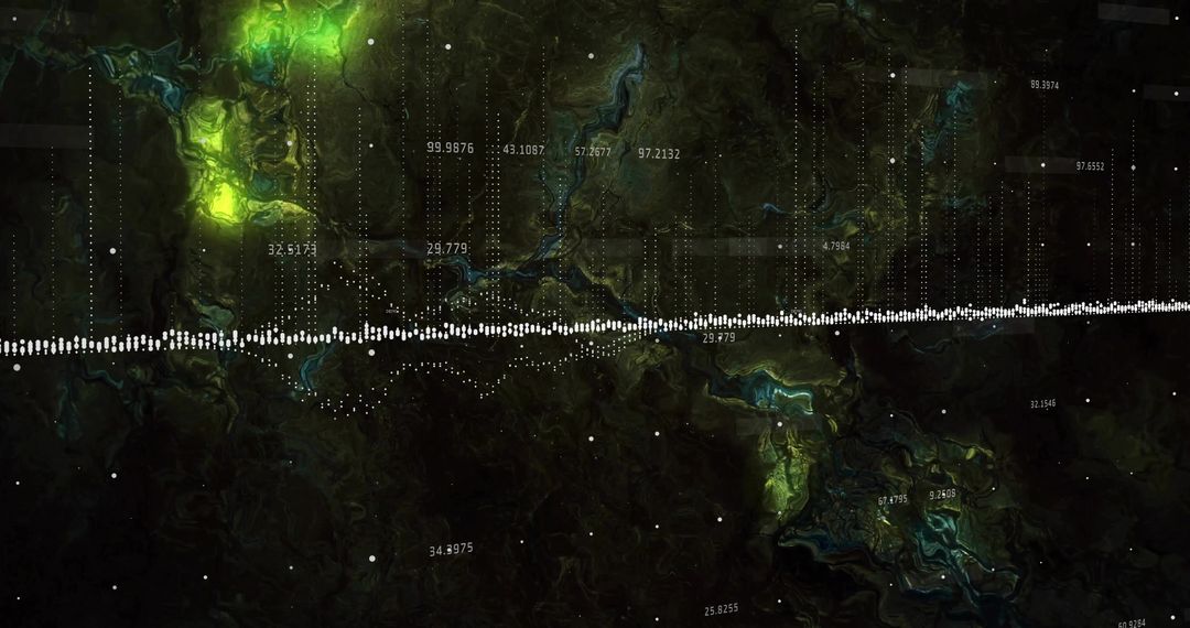 Futuristic Data Visualization with Glowing Elements and Graphs