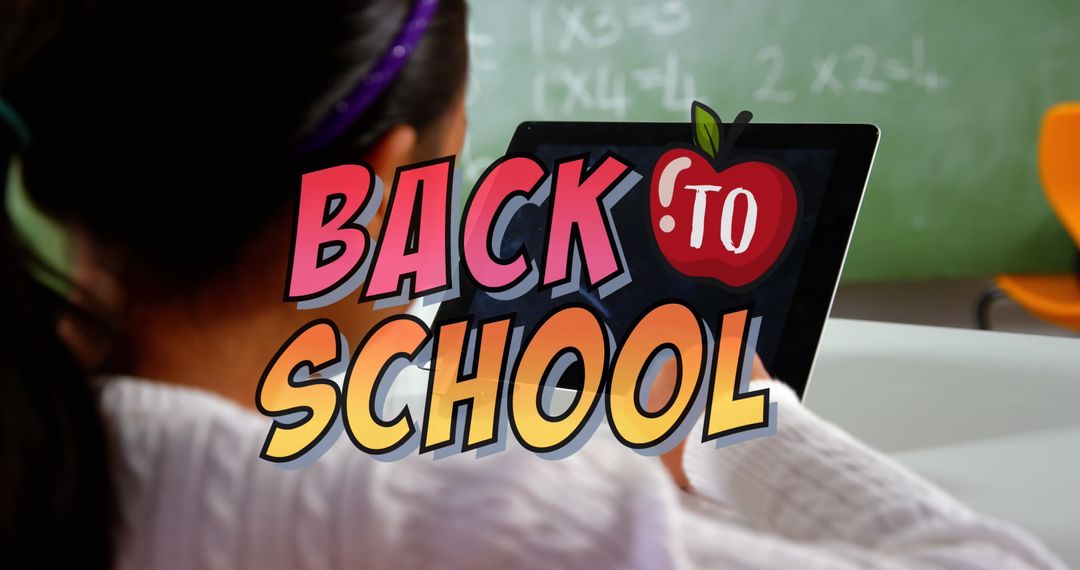 Back to School Theme with Asian Student Using Tablet