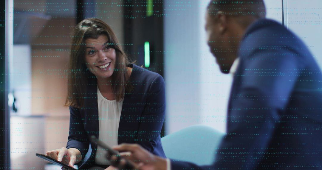 Business Professionals Engaging in Corporate Discussion Using Mobile Devices