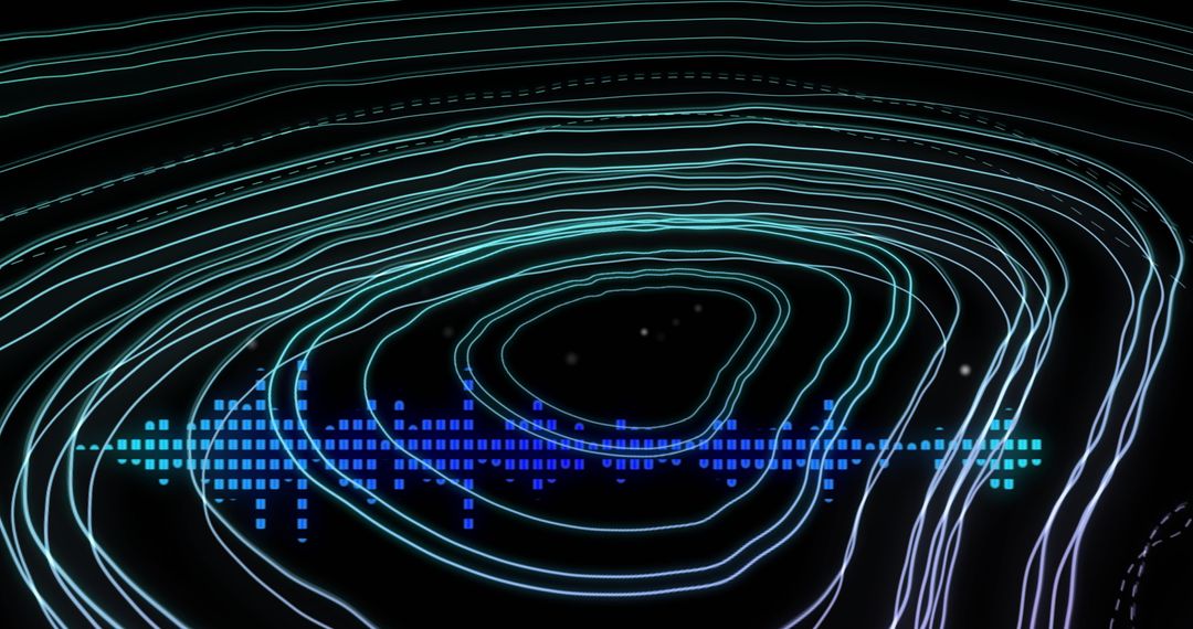 Digital Sound Waves and Abstract Circles on Black