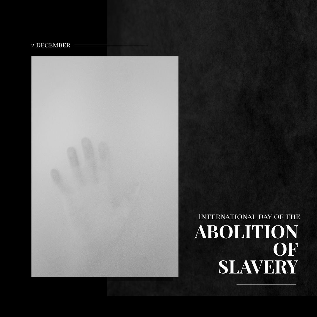 International Day of the Abolition of Slavery Poster with Handprint