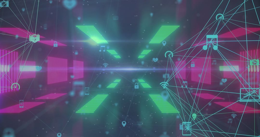 Futuristic Digital Network with Abstract Global Interface