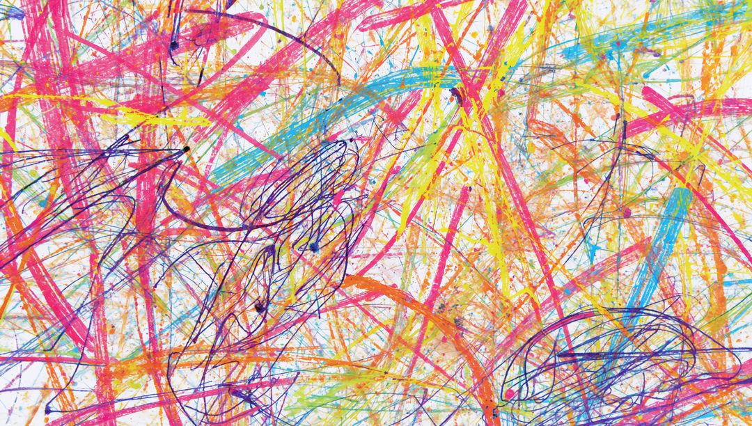 Dynamic Abstract Scribbles with Vibrant Splash of Colors
