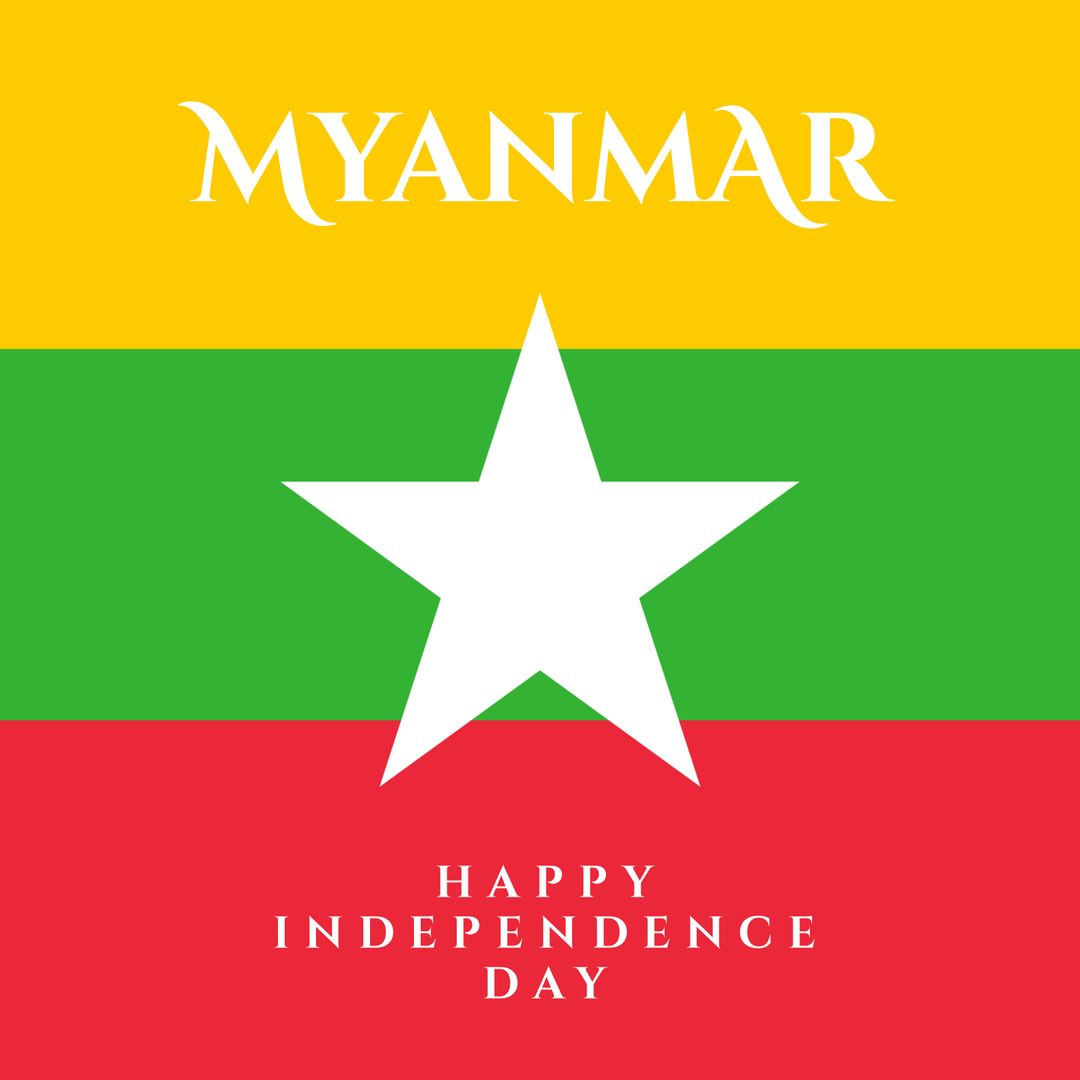Myanmar Independence Day Celebration with Flag Design