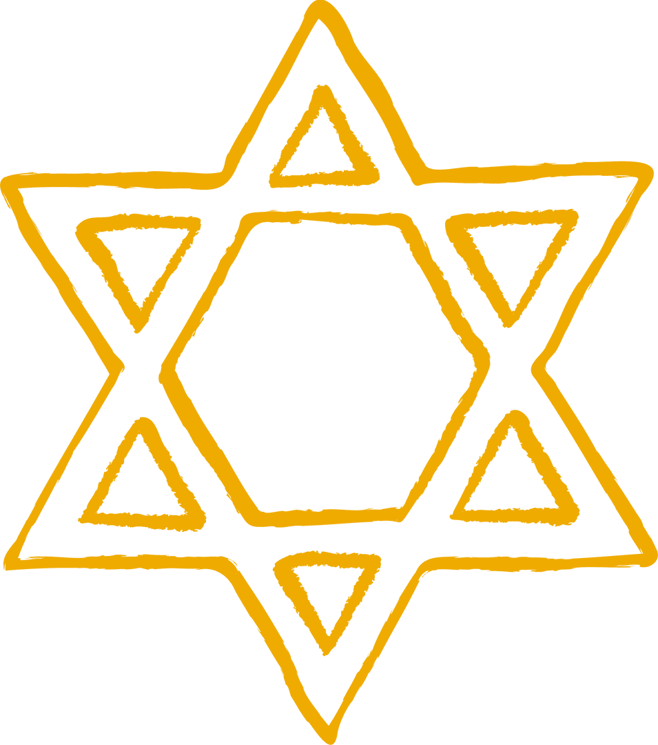 Hexagon and Triangular Star of David Design on Transparent Background
