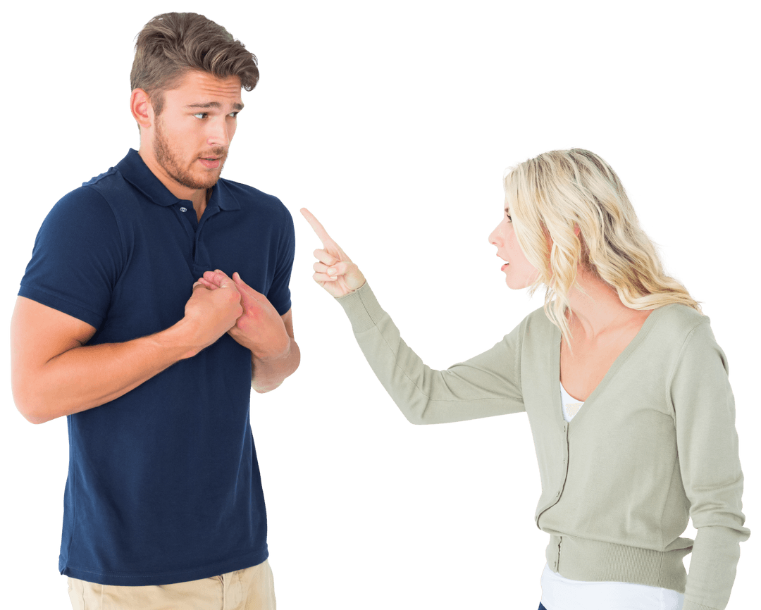 Transparent Couple Having Heated Argument