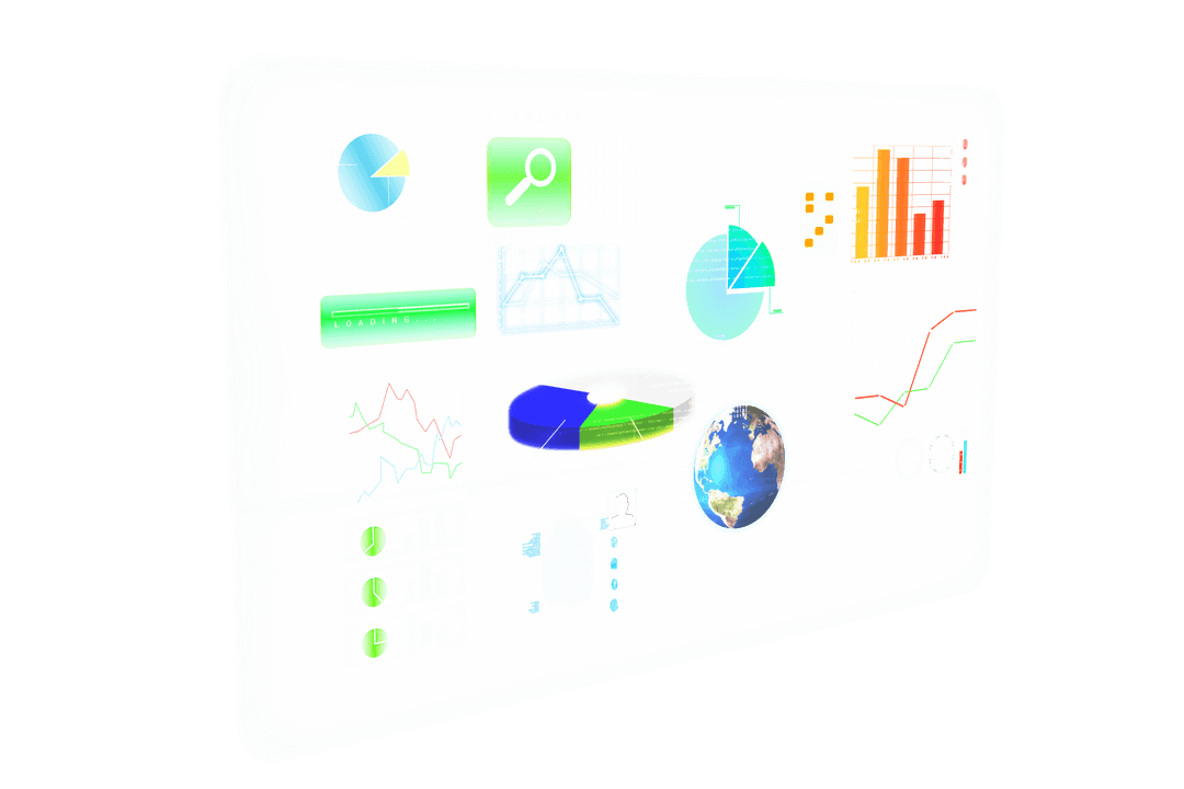 Modern Digital Dashboard with Transparent Elements