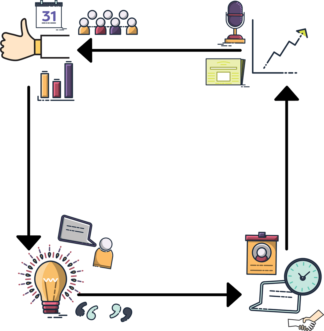 Financial Growth and Ideas Marketing Background Transparent Vector