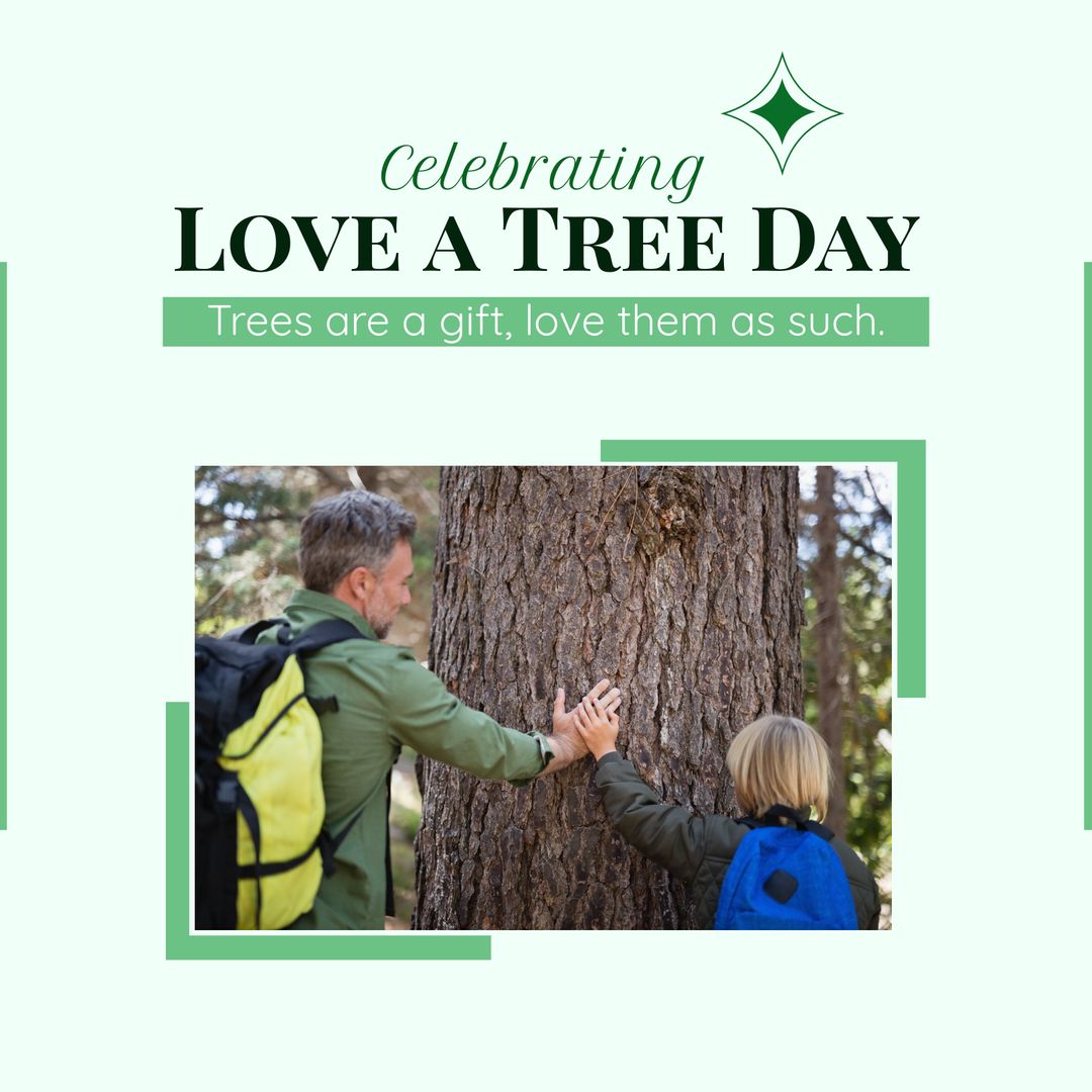 Father and Son Bonding with Nature on Love a Tree Day