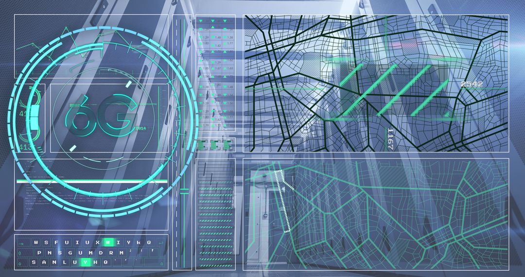 6G Technology Concept with Digital Globe and Server Connections