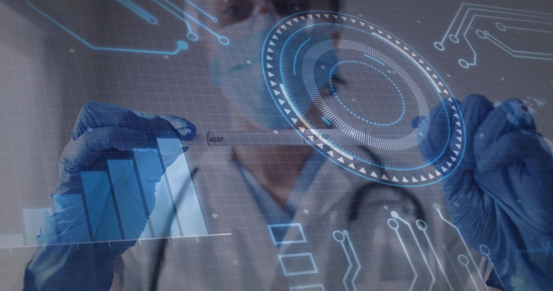 Medical Professional Manipulating Digital Holographic Data for Analysis