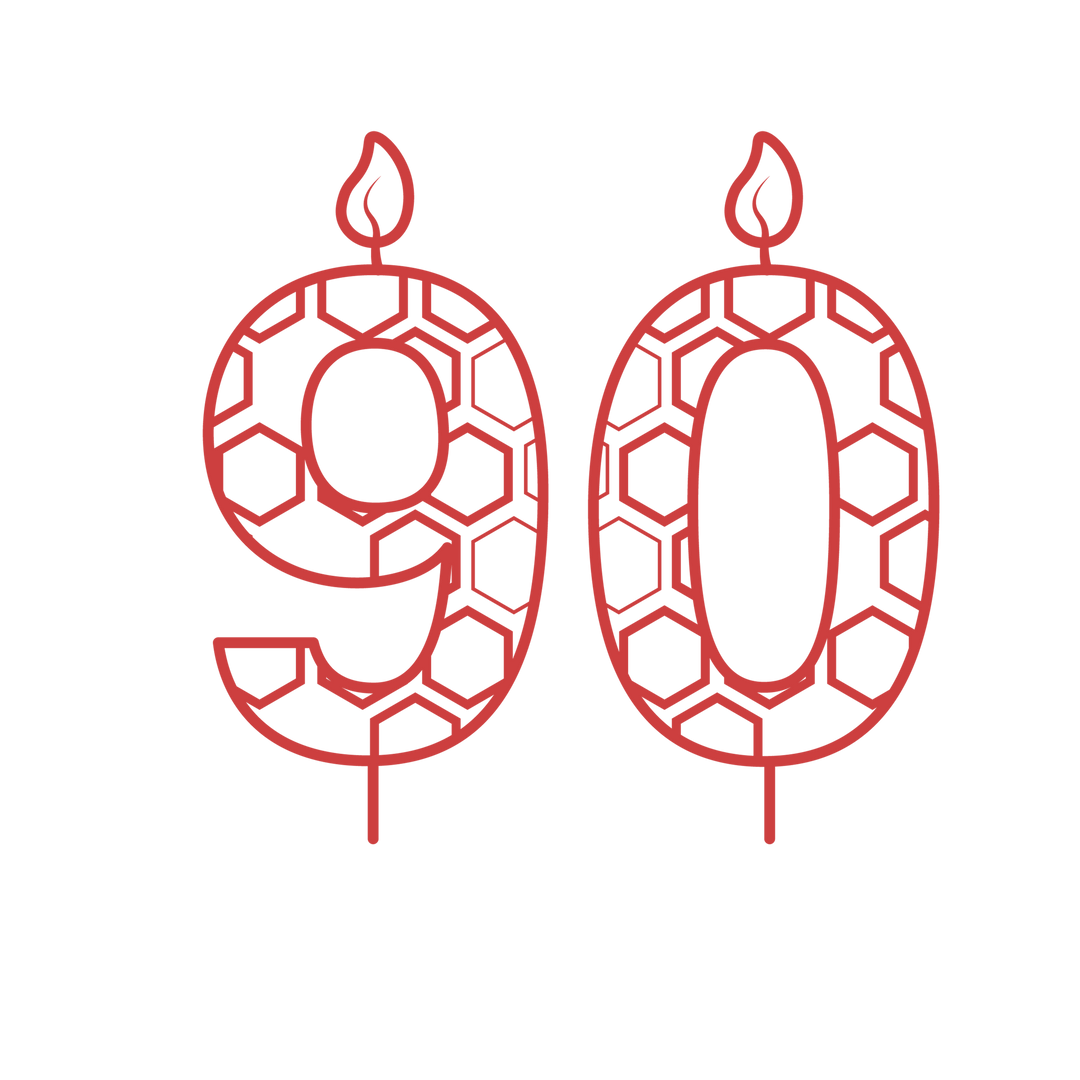 Red 90 Birthday Casual Candle on Transparent Background - Download Free Stock Images Pikwizard.com