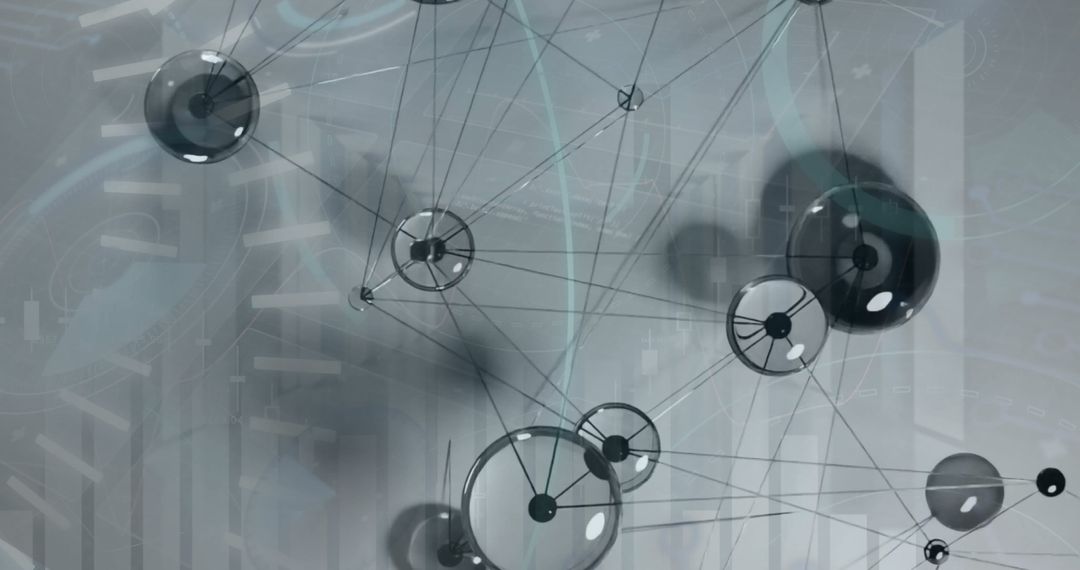 Abstract depiction of network connections and data processing