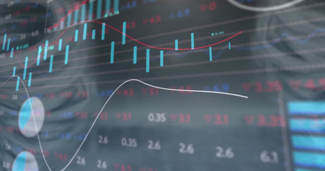 Abstract Financial Graphs and Stock Market Charts Overlay