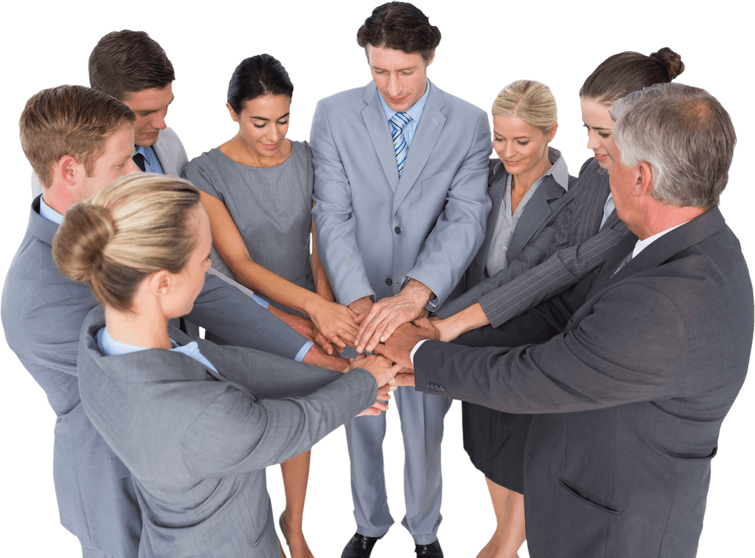 Transparent Diverse Business Team Circle Unity