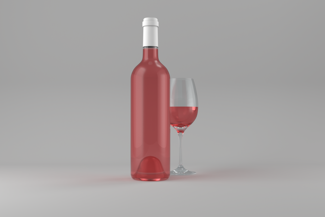 Transparent Red Wine Bottle with Filled Glass - Download Free Stock Images Pikwizard.com