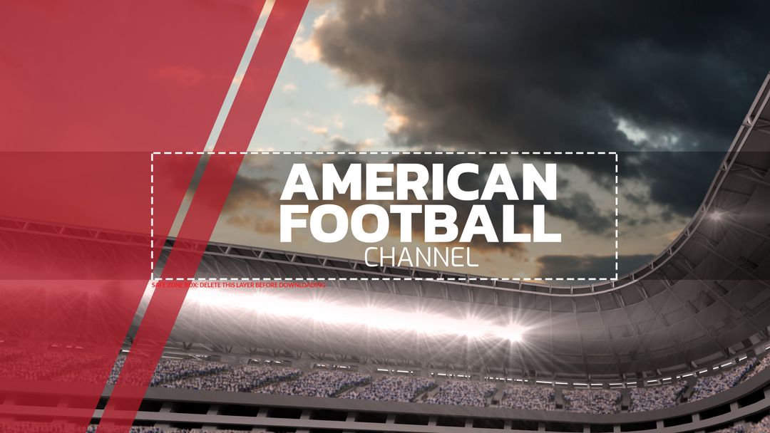 Dynamic american football stadium promoting sports broadcasts