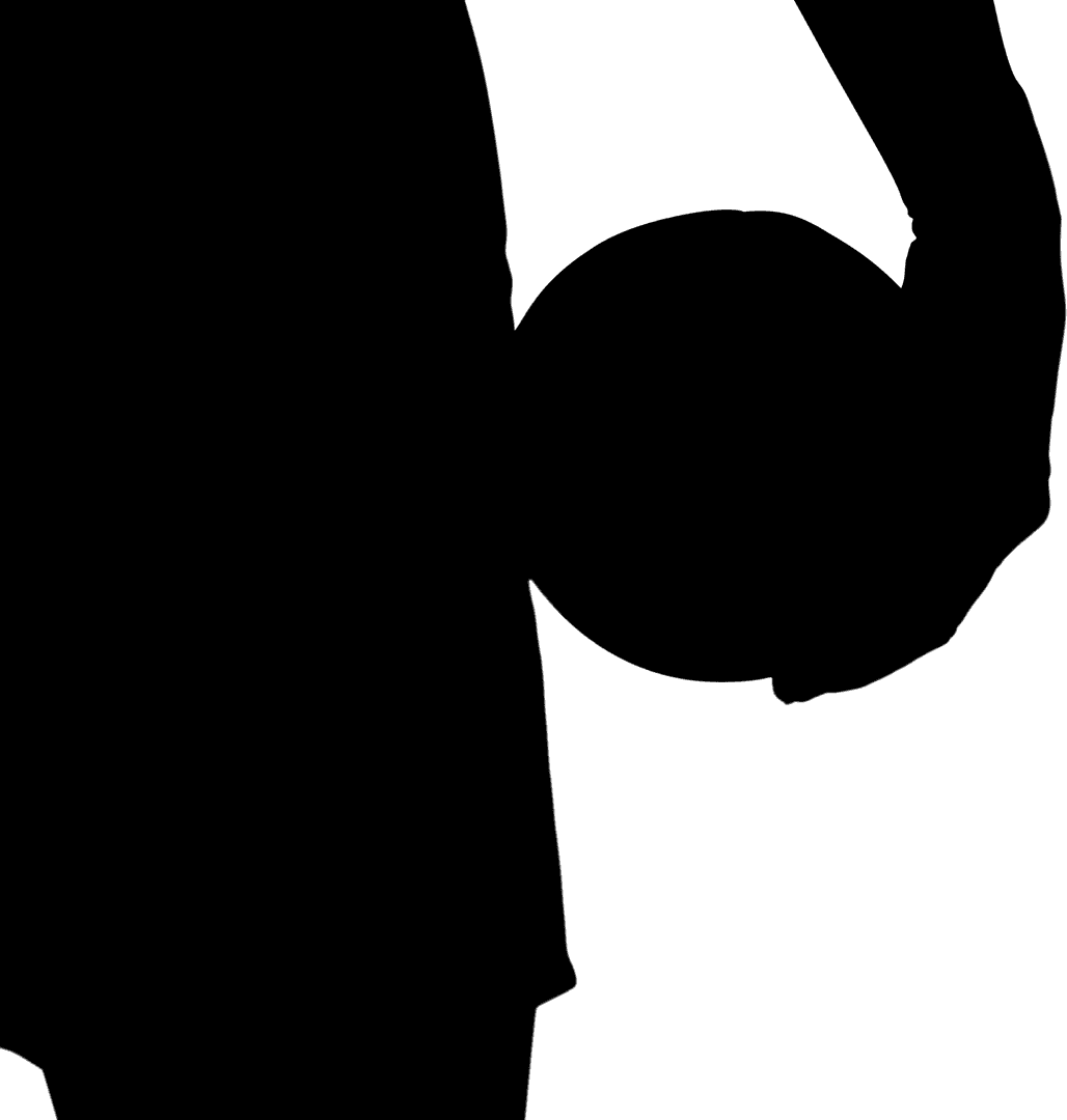 Soccer Player Holding Ball Silhouette on Transparent Background