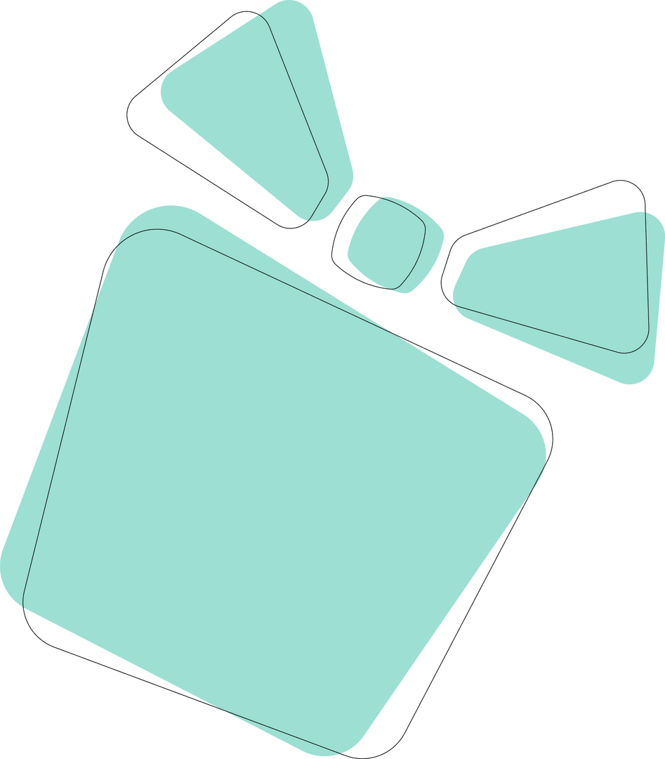 Abstract Geometric Paw Print on Transparent Background