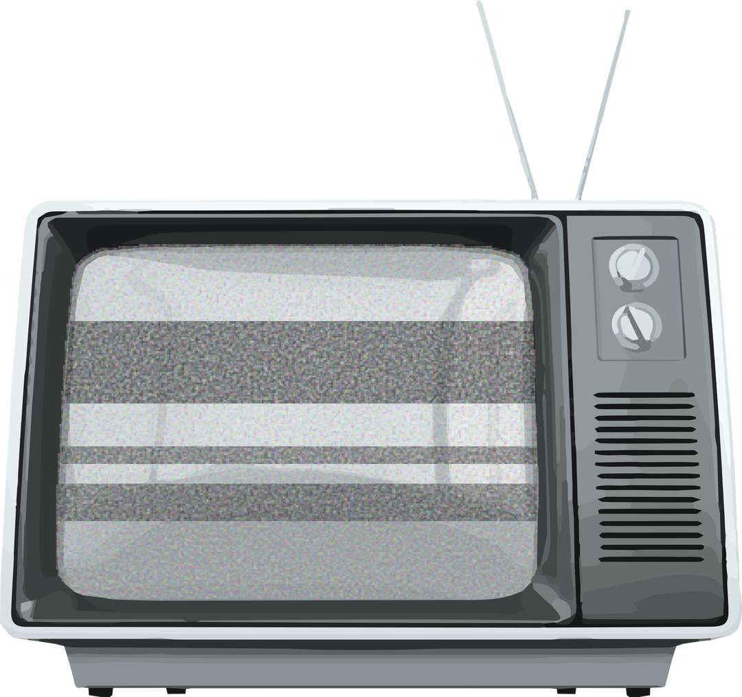 Retro Gray TV with Interference on Transparent Background - Download Free Stock Images Pikwizard.com