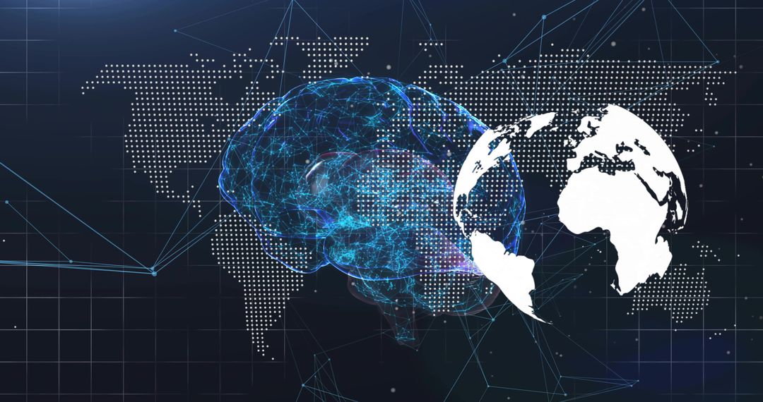 Neural Network Brain Integrating with Digital World Map and Globe