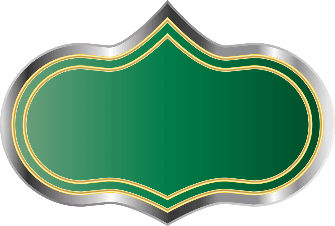 Elegant Green Curved Banner on Transparent Background