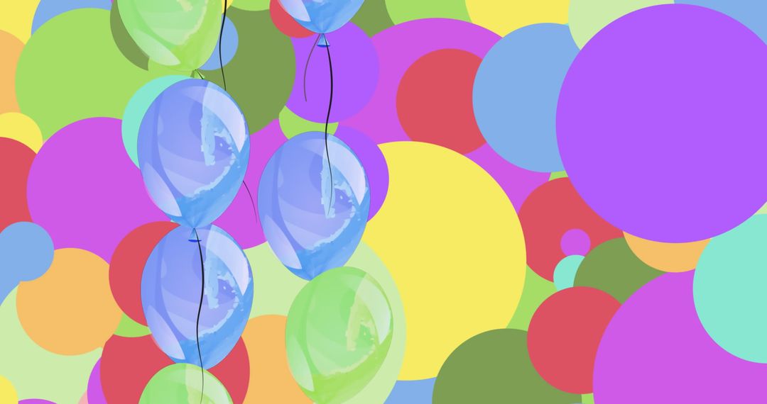Vibrant Balloons and Multicolored Circles with Holographic Effects
