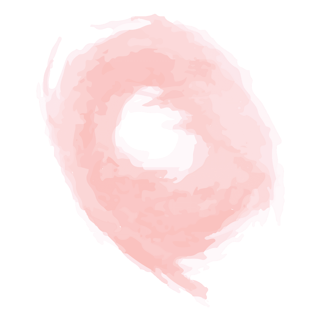 Abstract Hand-Painted Pink Stain on Transparent Background