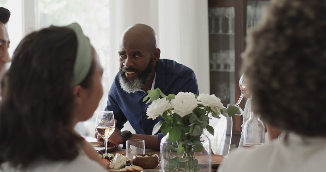 Close Friends Enjoying Conversation at Wedding Reception