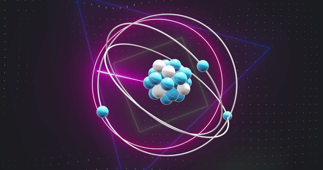 Futuristic Atom Model with Glowing Neon Background - Free Images, Stock Photos and Pictures on Pikwizard.com