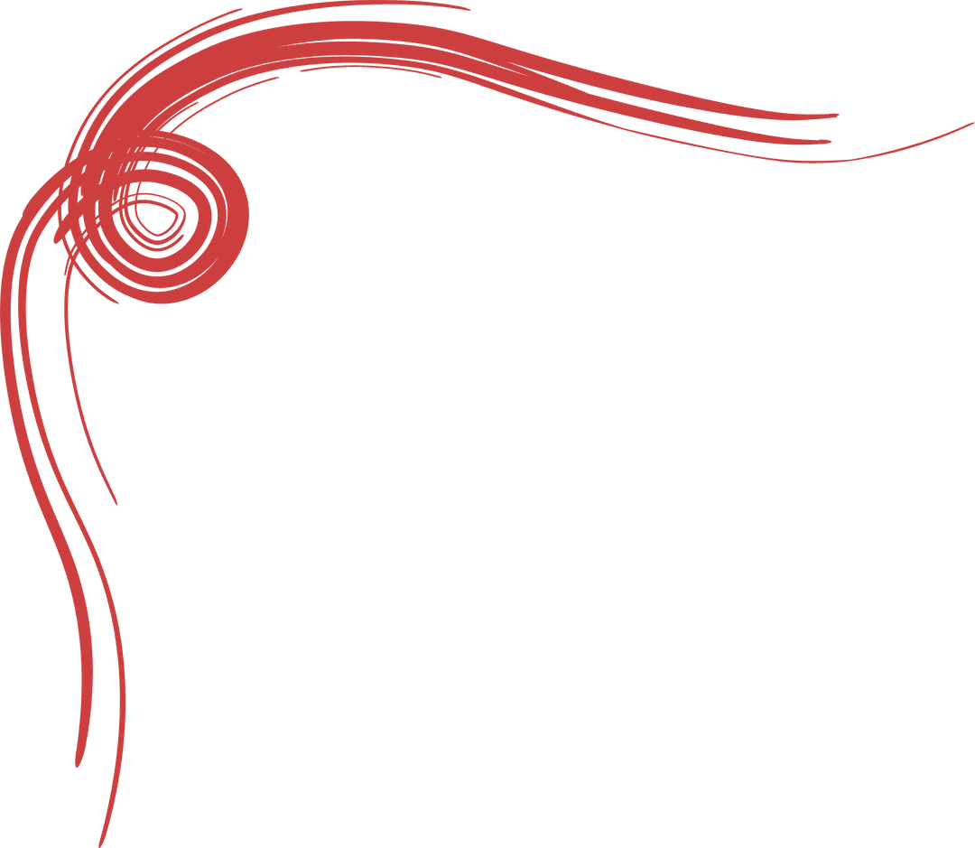 Red Abstract Swirl on Transparent Background for Graphic Design