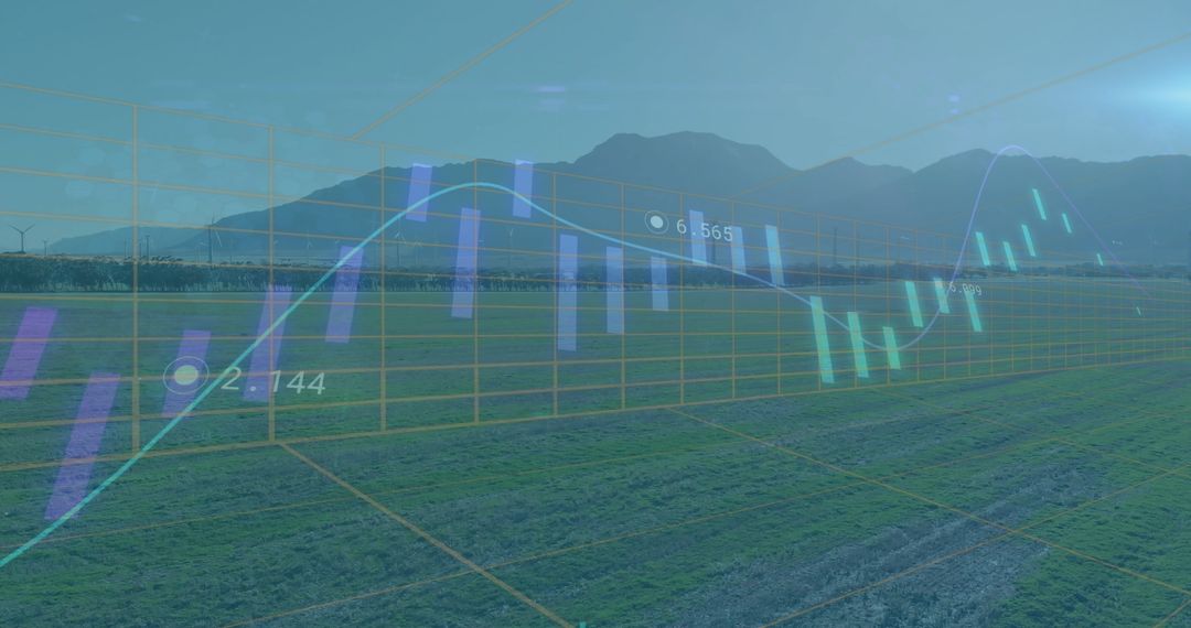 Renewable Energy and Financial Data Visualization in Rural Landscape