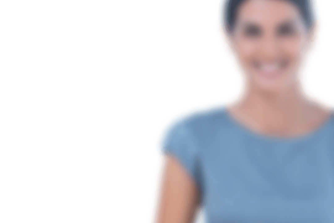 Defocused Happy Woman with Transparent Background