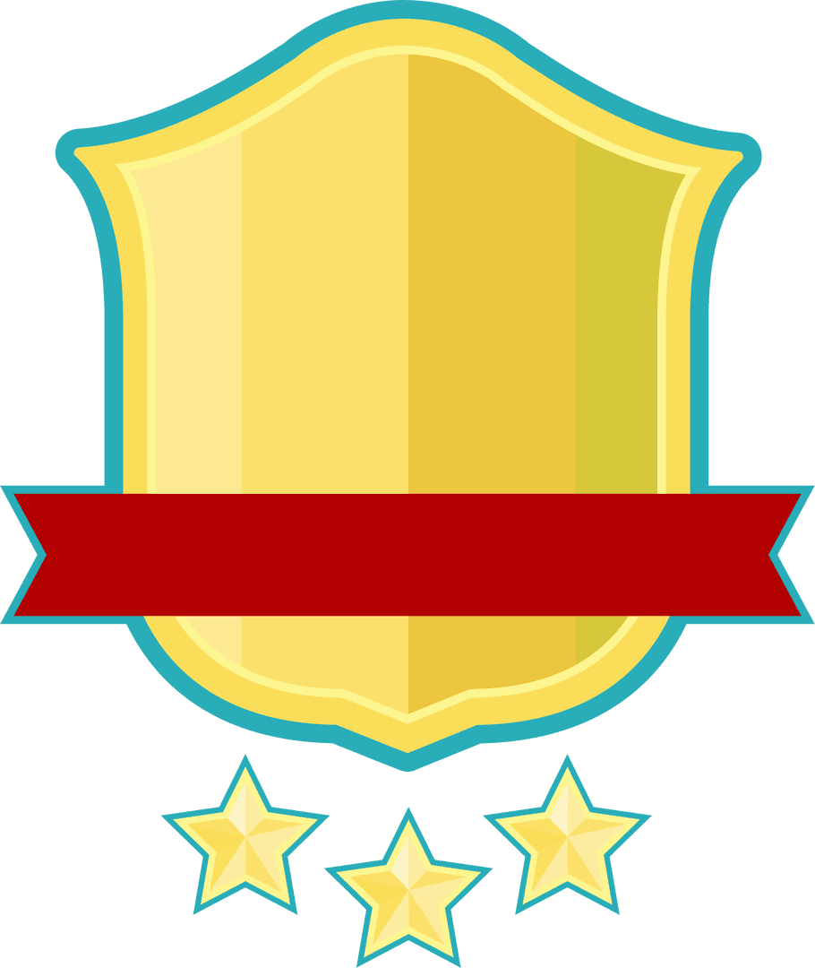 Shining Emblem with Stars on Transparent Background