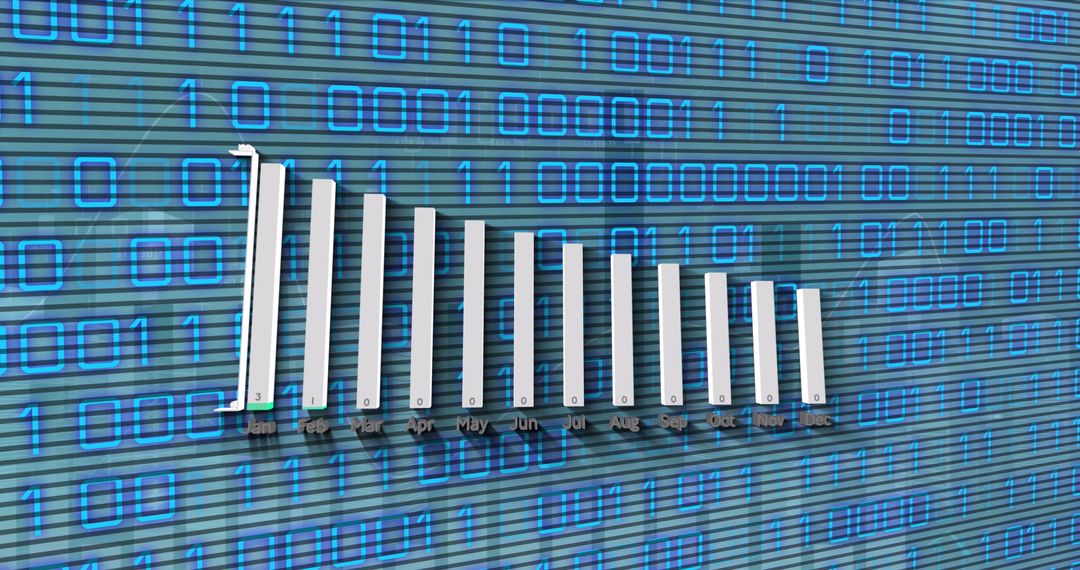 Digital Financial Graph with Binary Code Background - Free Images, Stock Photos and Pictures on Pikwizard.com