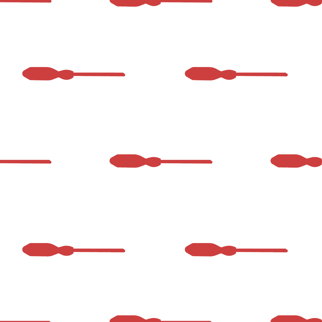 Seamless Transparent Pattern of Red Screwdrivers on Black Background
