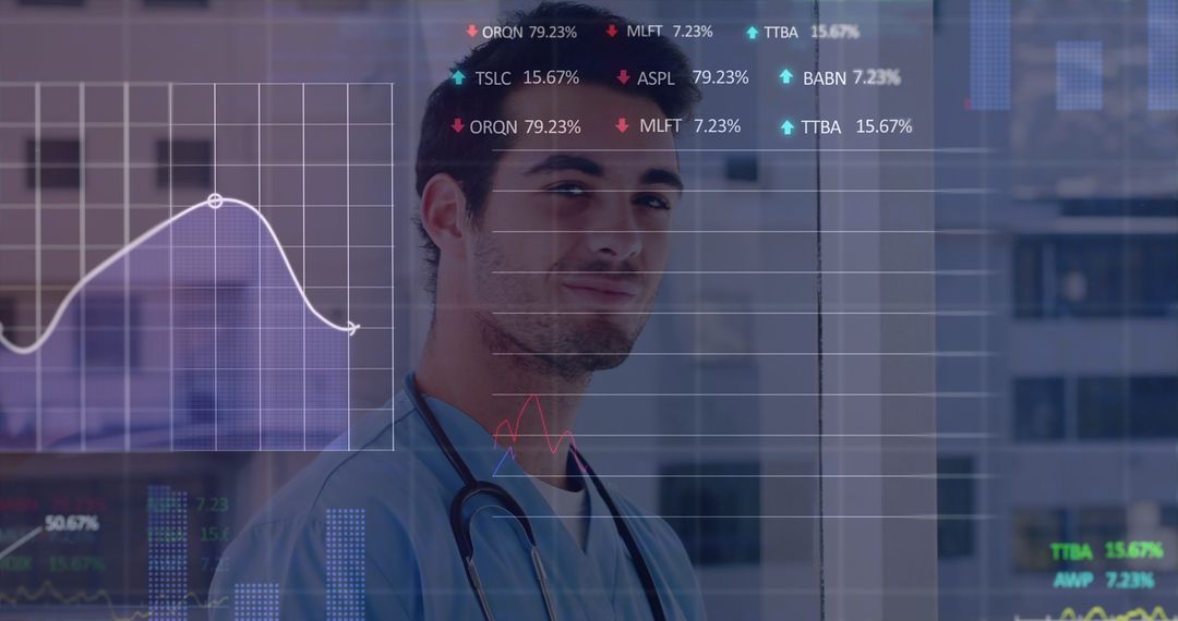 Healthcare Professional Analyzing Data with Digital Interface