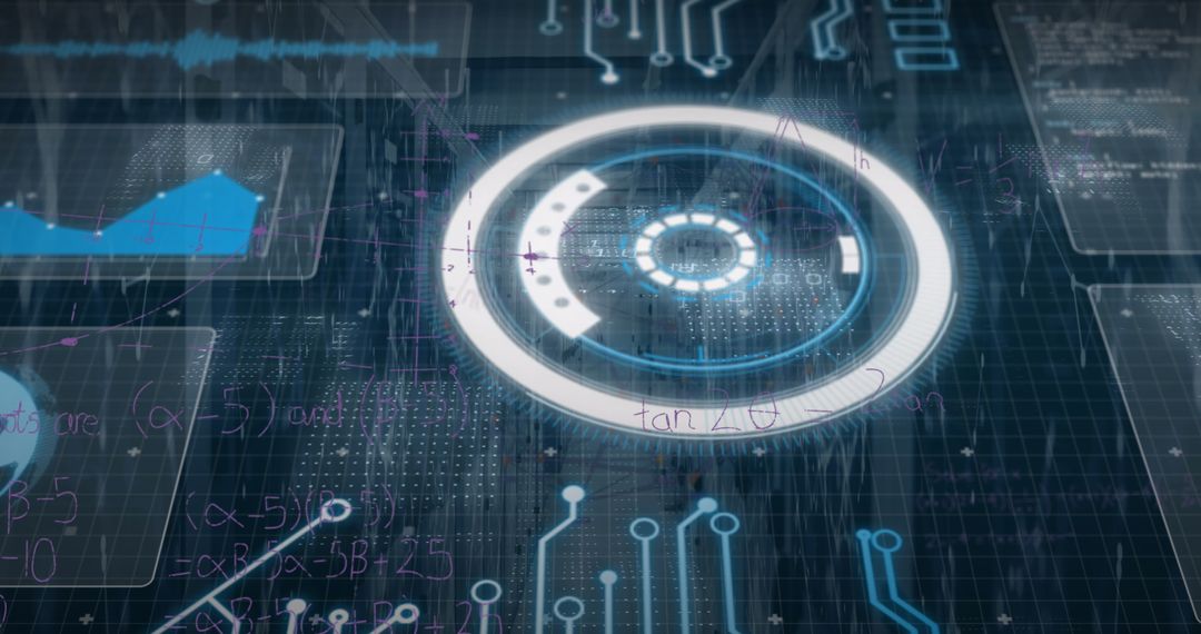 Futuristic Digital Interface with Virtual HUD Elements